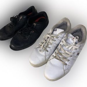 FILA White Mens Sneakers & Black Levis Shoes Size 11